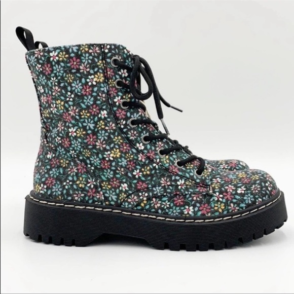 Sincerely Jules Harley Floral Combat Boots Size - Picture 1 of 8